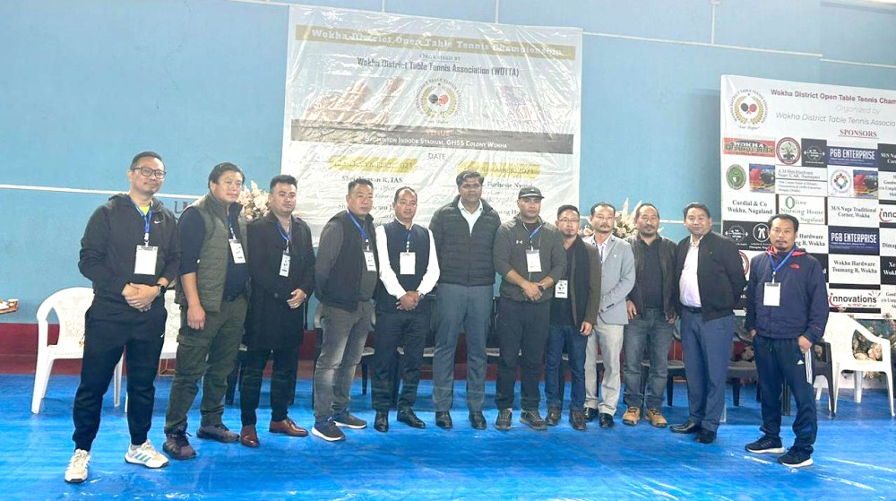CEO Nagaland Vyasan R with officials and others during the inaugural programme of Wokha District Table Tennis championship held on December 12. (Morung Photo)